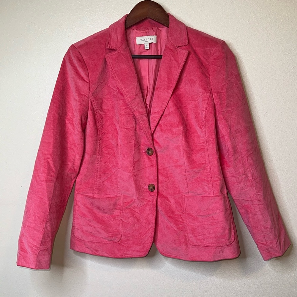 Talbots Pink Corduroy Blazer Jacket